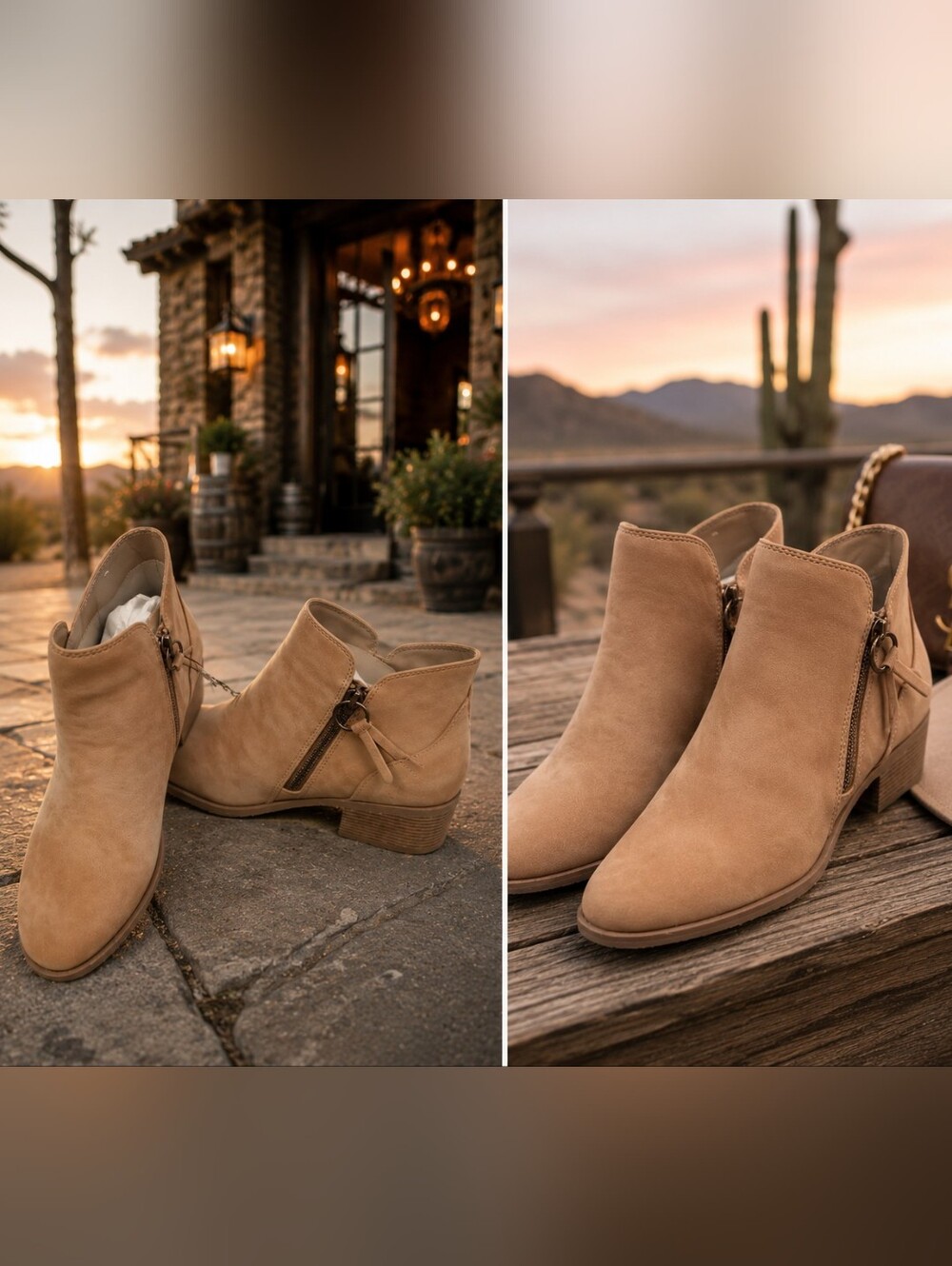 🤎 Arizona Harrison NWOB Size 9.5 Ankle Booties | Chic Neutral Western Style